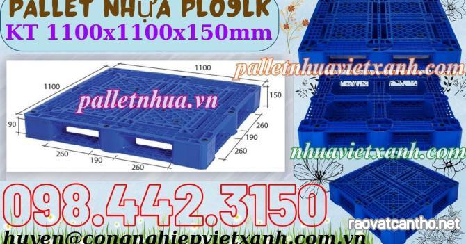 Pallet nhựa 1100x1100x150mm PL09LK màu xanh dương