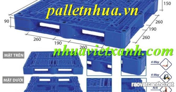 Pallet nhựa 1100x1100x150mm PL09LK màu xanh dương