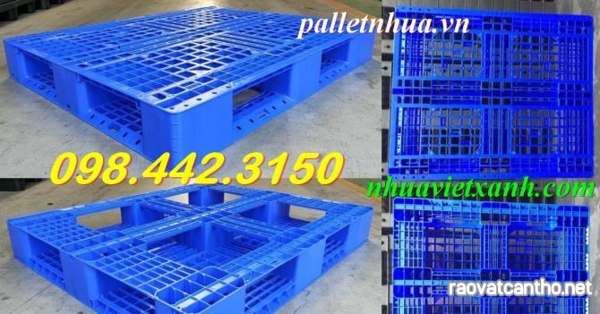 Pallet nhựa 1200x1000x150mm đan thanh – xanh dương – nhựa nguyên sinh – hàng mới