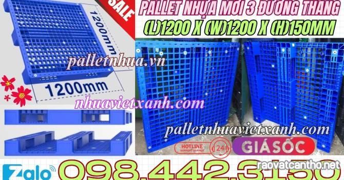 Pallet nhựa 1200x1200x150mm 3 đường thẳng