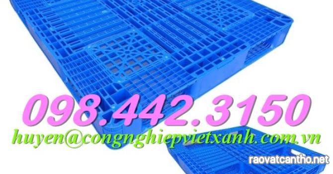 Pallet nhựa 1300x1100x130mm xanh dương – nhựa nguyên sinh – hàng mới