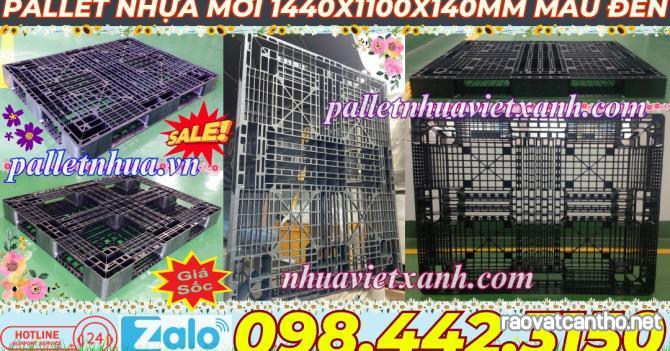 Pallet nhựa 1440x1100x140mm màu đen hàng mới - Pallet nhựa xuất khẩu