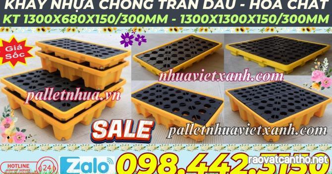 Pallet nhựa chống tràn dầu - hóa chất 1 phuy - 2 phuy - 4 phuy