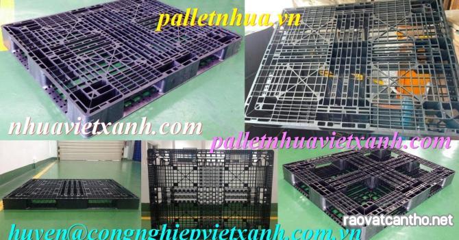 Pallet nhựa đen 1440x1100x140 hàng mới giá rẻ