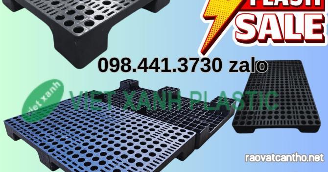 Pallet nhựa lót sàn kê hàng màu đen 1000x600x100mm