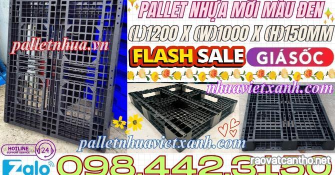 Pallet nhựa mới 1200x1000x150mm màu đen - pallet nhựa xuất khẩu