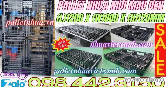 Pallet nhựa mới 1200x800x120 màu đen - Pallet nhựa xuất khẩu