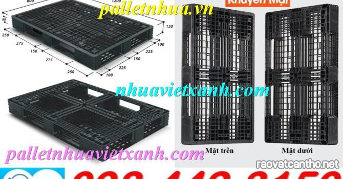 Pallet nhựa mới 1200x800x120 màu đen