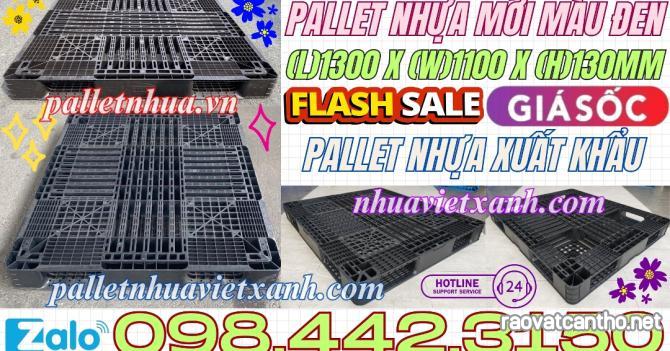 Pallet nhựa mới 1300x1100x130mm màu đen - Pallet nhựa xuất khẩu