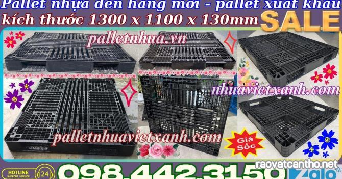 Pallet nhựa mới 1300x1100x130mm màu đen - Pallet nhựa xuất khẩu