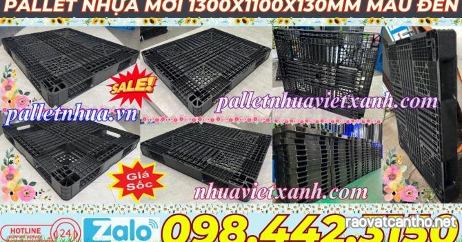 Pallet nhựa mới 1300x1100x130mm màu đen - Pallet nhựa xuất khẩu