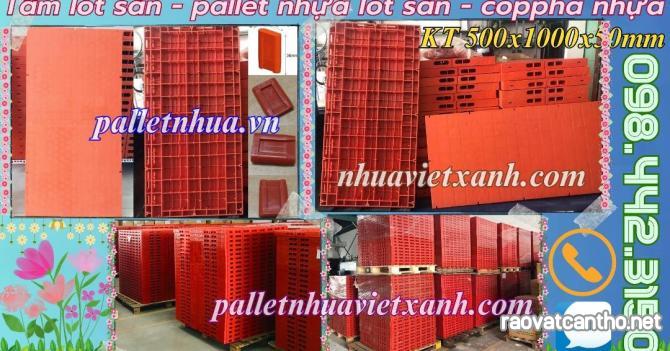 Pallet nhựa sân khấu 1000x500x50mm màu cam