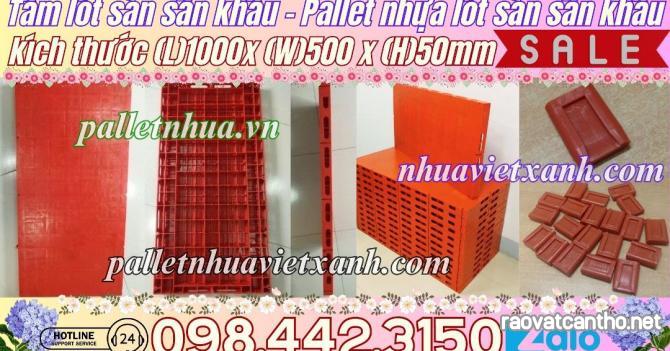 Pallet nhựa sân khấu 1000x500x50mm màu cam