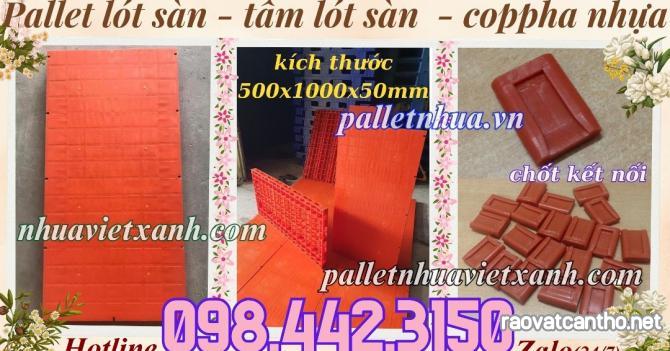 Pallet nhựa sân khấu 1000x500x50mm màu cam