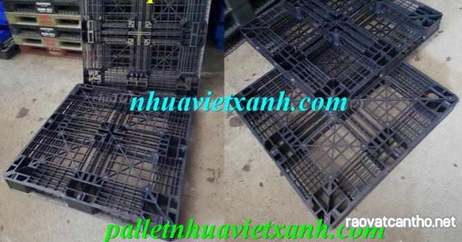 Pallet nhựa xuất khẩu 1100x1100x120mm màu đen hàng mới giá cực sốc