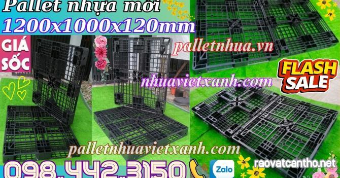 Pallet nhựa xuất khẩu 1200x1000x120mm hàng mới màu đen