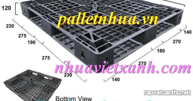 Pallet nhựa xuất khẩu 1200x1000x120mm hàng mới màu đen