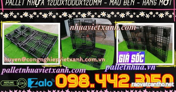 Pallet nhựa xuất khẩu 1200x1000x120mm hàng mới màu đen