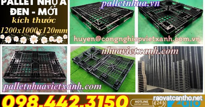 Pallet nhựa xuất khẩu 1200x1000x120mm hàng mới màu đen