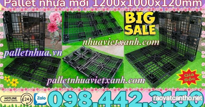 Pallet nhựa xuất khẩu 1200x1000x120mm hàng mới màu đen