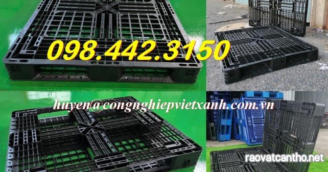 Pallet nhựa xuất khẩu 1200x1000x125mm màu đen hàng mới giá cực sốc