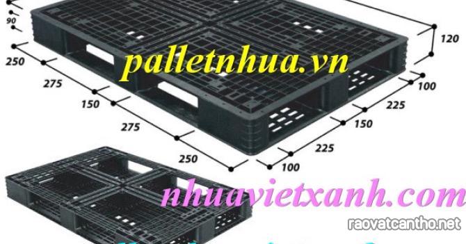 Pallet nhựa xuất khẩu 1200x800x120mm màu đen hàng mới