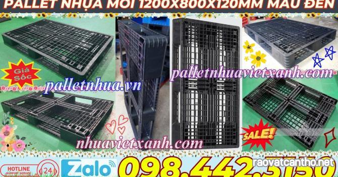 Pallet nhựa xuất khẩu 1200x800x120mm màu đen hàng mới