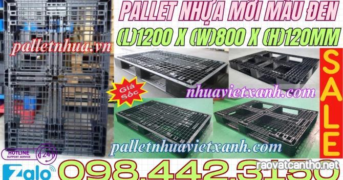 Pallet nhựa xuất khẩu 1200x800x120mm màu đen hàng mới