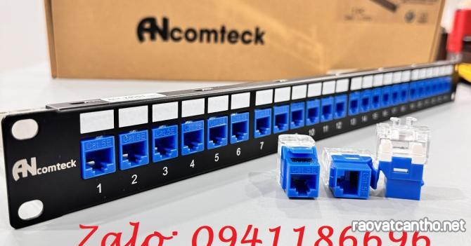 Patch panel 16 cổng Cat6 UTP 1U 19inch hiệu Ancomteck ACT-16S1U,ACT-JK28-C6-US