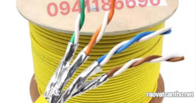 Phân phối độc quyền Cáp mạng Ancomteck SFTP CAT8 23AWG hỗ trợ 40GB, màu vàng, dài 305m/cuộn