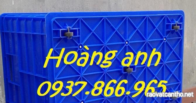 Rổ nhựa chữ nhật chở hàng ship, sọt kéo hàng trong nhà xưởng, sọt nhựa 5 bánh xe