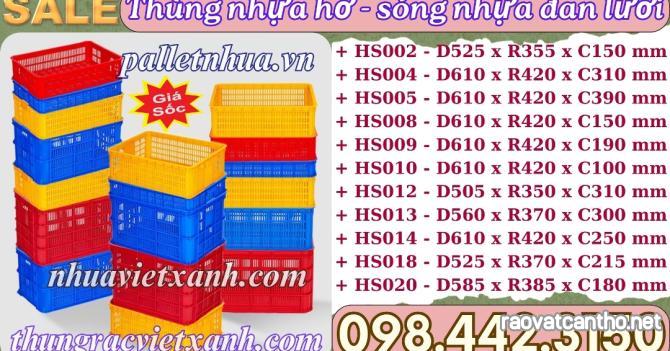 Sóng nhựa hở - thùng nhựa đan lưới - thùng nhựa công nghiệp đan lưới