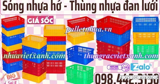 Sóng nhựa hở - thùng nhựa đan lưới - thùng nhựa công nghiệp đan lưới