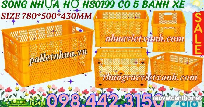 Sóng nhựa hở HS0199 có 5 bánh xe