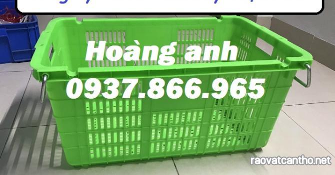 Sóng nhựa quai sắt, sọt nhựa HS011, sọt đựng thanh long, sọt đựng thực phẩm để phân loa