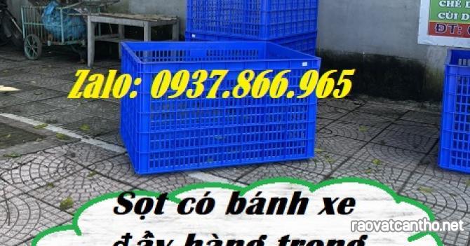 Sọt nhựa 26 bánh xe, sọt nhựa công nghiệp, sọt nhựa đẩy hàng, sọt kéo hàng, sọt có b