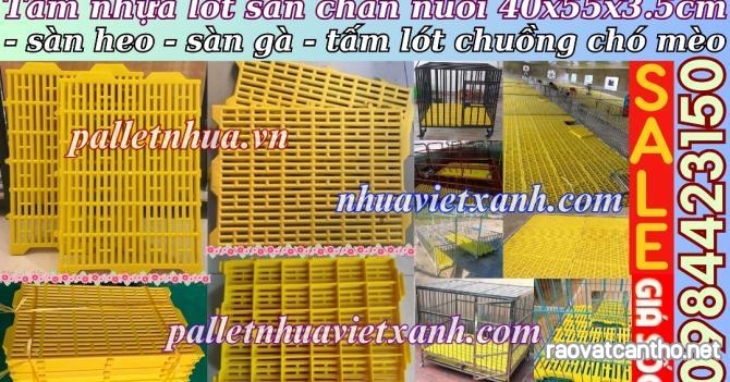 Tấm lót sàn chăn nuôi - tấm nhựa lót sàn chuồng chó, mèo, heo, gà, đê, vịt,...KT 40x55x3.5cm