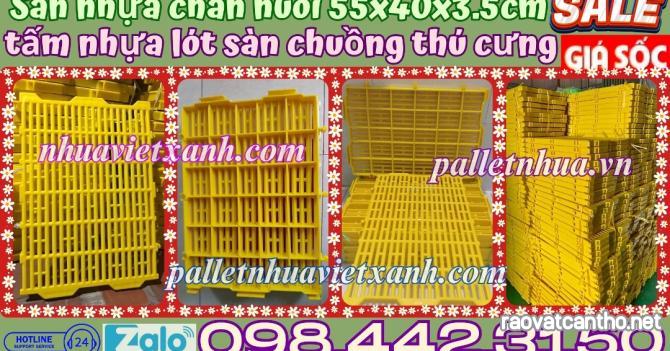 Tấm lót sàn chăn nuôi - tấm nhựa lót sàn chuồng chó, mèo, heo, gà, đê, vịt,...KT 40x55x3.5cm