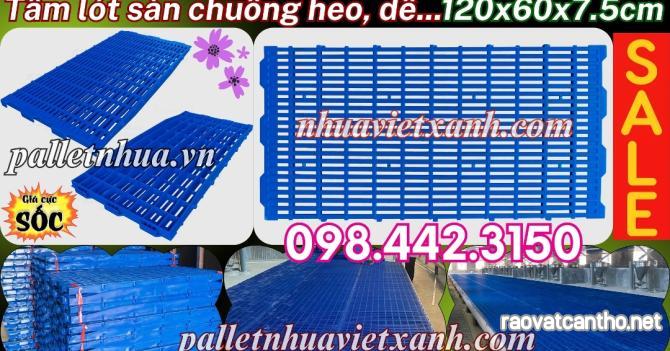 Tấm nhựa lót sàn chuồng chăn nuôi 1200x600x75mm