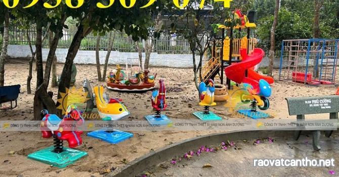 Thú nhún lò xo composite voi, gà, ngựa dành cho trẻ em