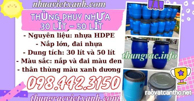 Thùng phuy hóa chất 30 lít - thùng phuy nhựa 50 lít giá rẻ