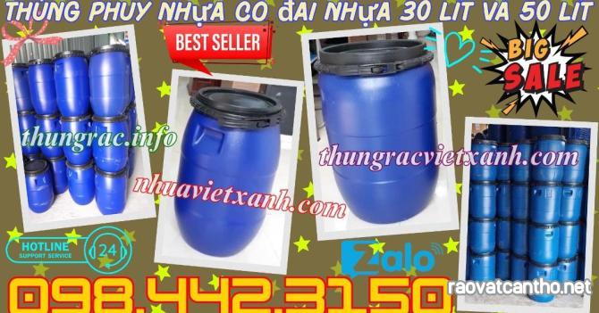 Thùng phuy hóa chất 30 lít - thùng phuy nhựa 50 lít giá rẻ