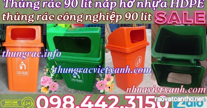 Thùng rác 90 lít nắp hở nhựa HDPE MGB90H