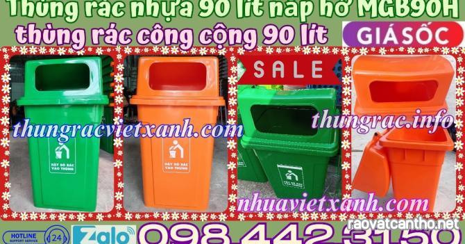 Thùng rác 90 lít nắp hở nhựa HDPE MGB90H