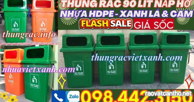 Thùng rác 90 lít nắp hở nhựa HDPE MGB90H