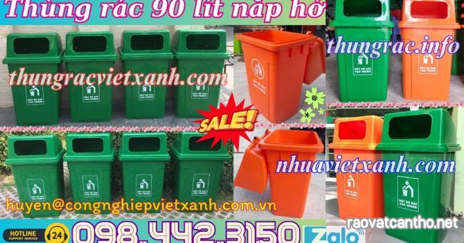 Thùng rác 90 lít nắp hở nhựa HDPE MGB90H