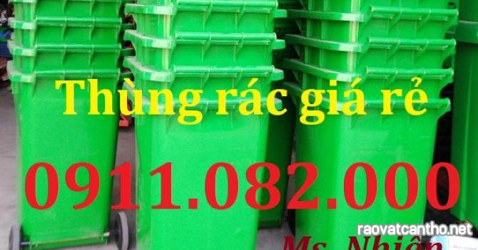 Thùng rác chất lượng giá tốt- thùng rác 120l 240l 660l giá rẻ tại cần thơ- lh 0911082000