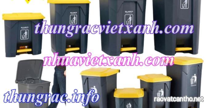 Thùng rác đạp chân nhựa HDPE dung tích 30L - 50L - 80L - 100L