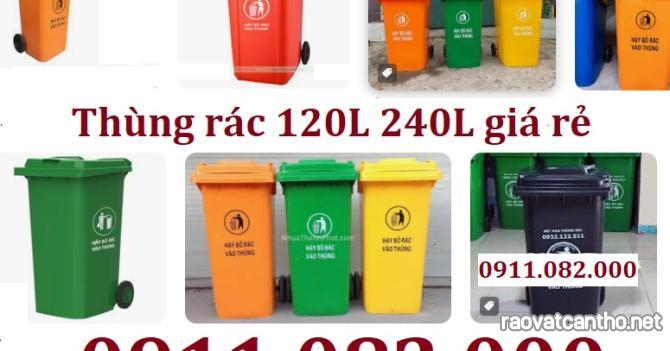 Thùng rác hàng nhập khẩu giá rẻ, thùng rác 120l 240l màu xanh, cam, vàng giá sỉ- lh 0911082000