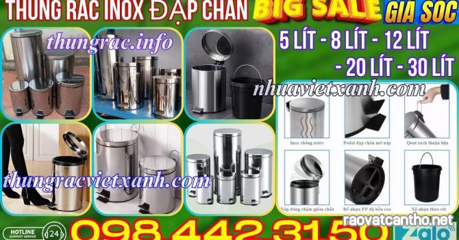 Thùng rác inox có chân đạp